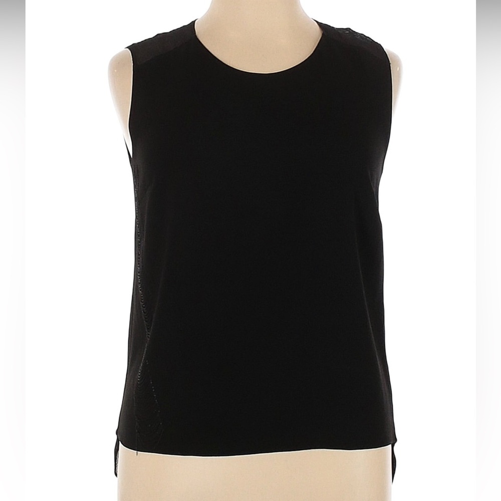NWOT Designer Becken Black Sleeveless Blouse in Size Large
